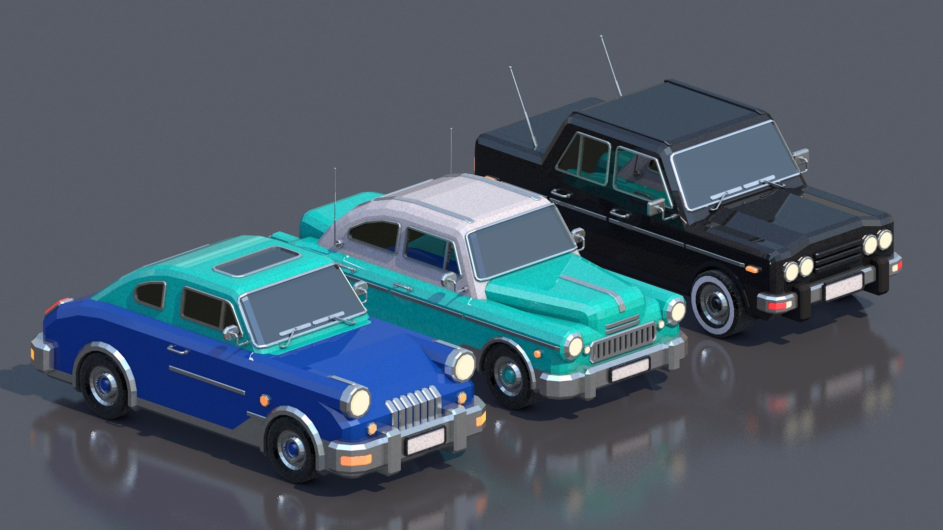 Set of lowpoly cars 3D model https://p.turbosquid.com/ts-thumb/CM/0Xkxpi/5I/16_tekler/jpg/1656080298/1920x1080/fit_q87/4c4c16e1369dfc02a895f17437af0d8b07b795ad/16_tekler.jpg