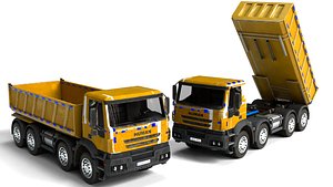 Yellow Rigged Dump Truck 3D model