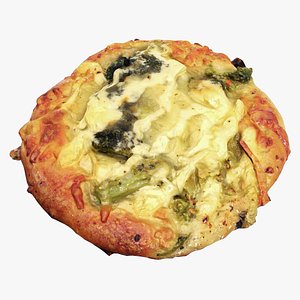 Mini broccoli cheese pizza 3D model
