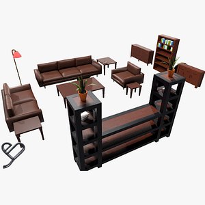 Modular Livingroom Assets - PBR - 3D model