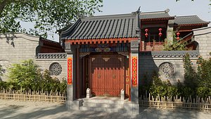 3D Chinese Courtyard House 04
