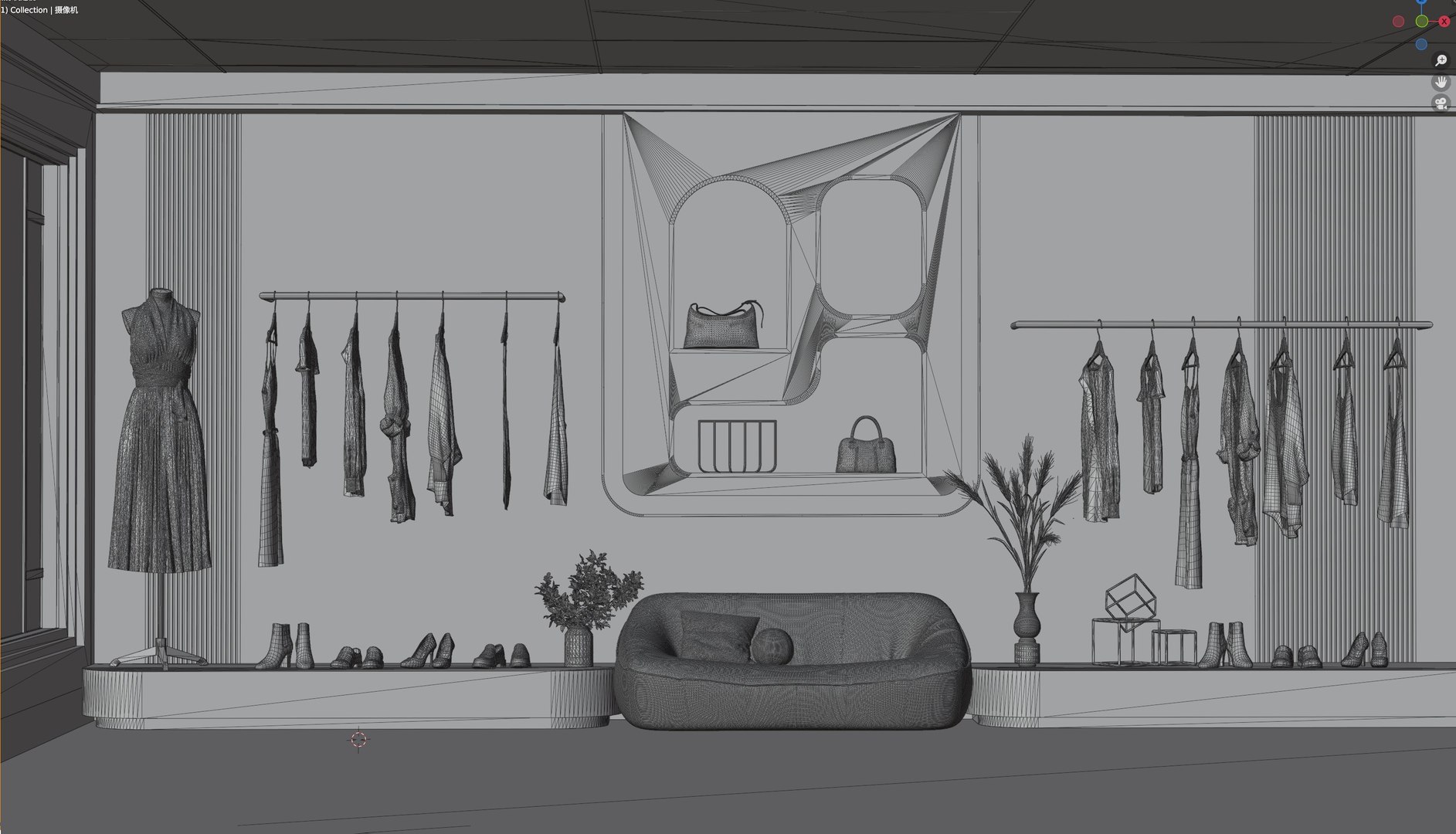 3D Modern Shopping Mall Clothing Store Rendering Model - TurboSquid 2456364