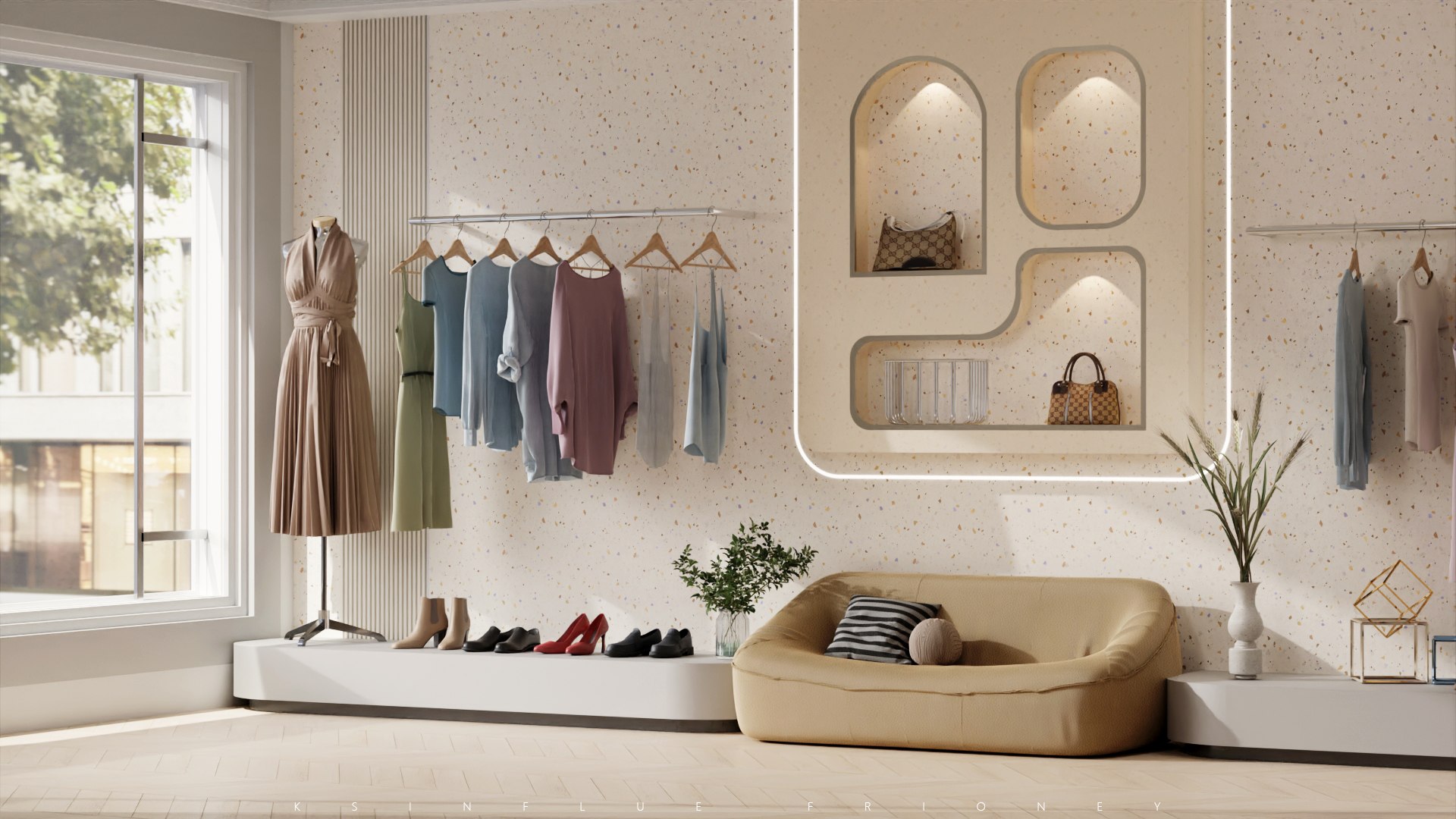 3D Modern Shopping Mall Clothing Store Rendering Model - TurboSquid 2456364