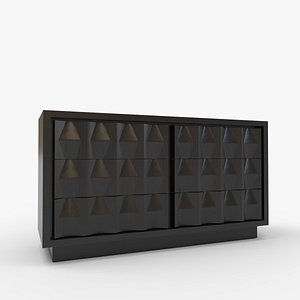 3D Carved Pattern Wide Dresser model