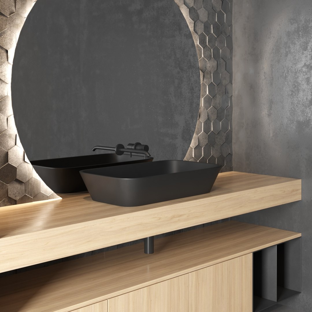 Nerolab Wood Veneer Vanity Model TurboSquid 1498648