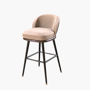 Upholstered Bar Stool 3D model