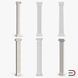 3d model pilasters set greco