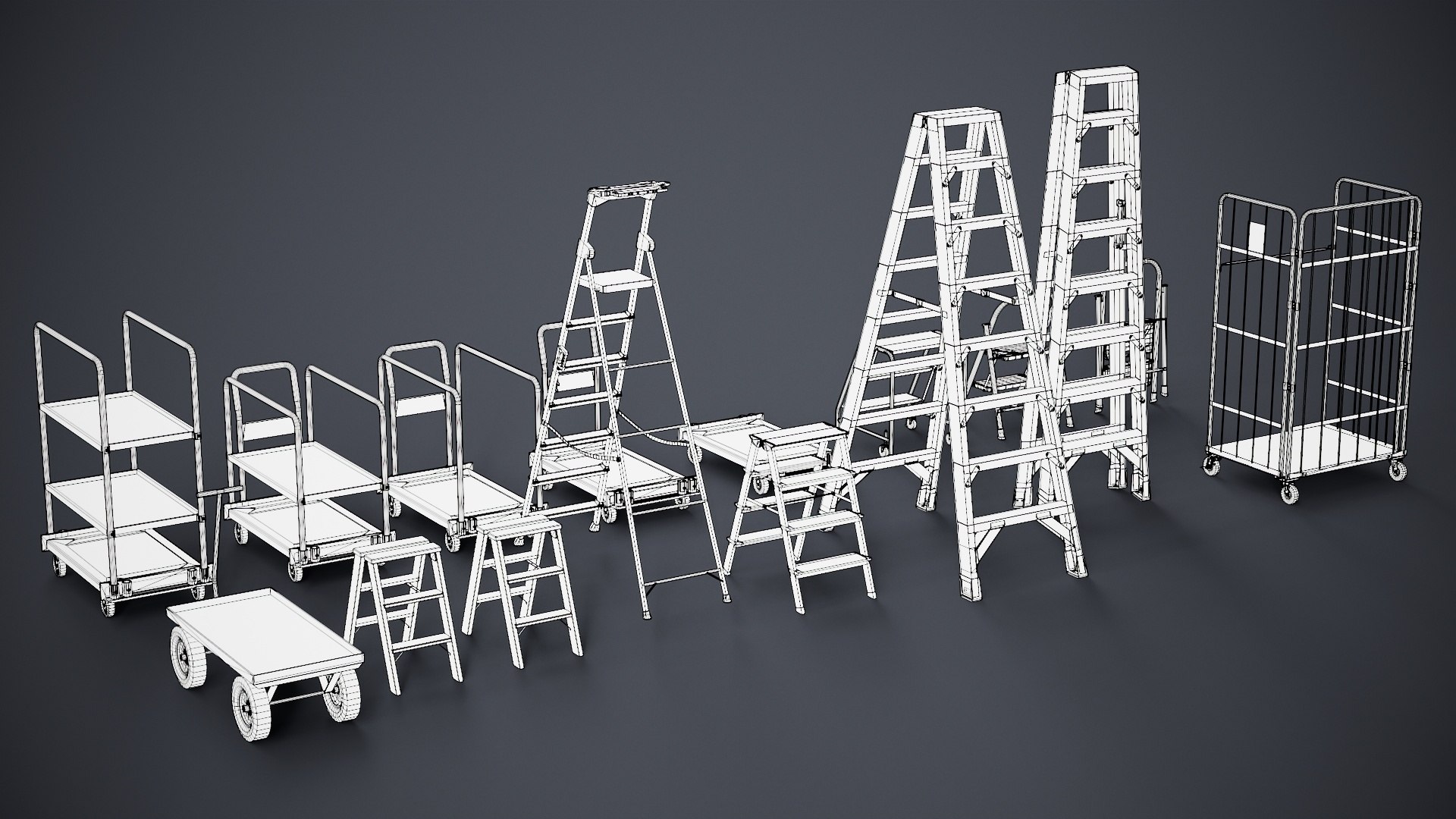 Industrial Stepladders Pack Realtime 3D https://p.turbosquid.com/ts-thumb/CM/wLs1Dh/kL/wire1/jpg/1720210291/1920x1080/fit_q87/83c9616bf7e8bdab3a29f4c0f7aedb5637123607/wire1.jpg