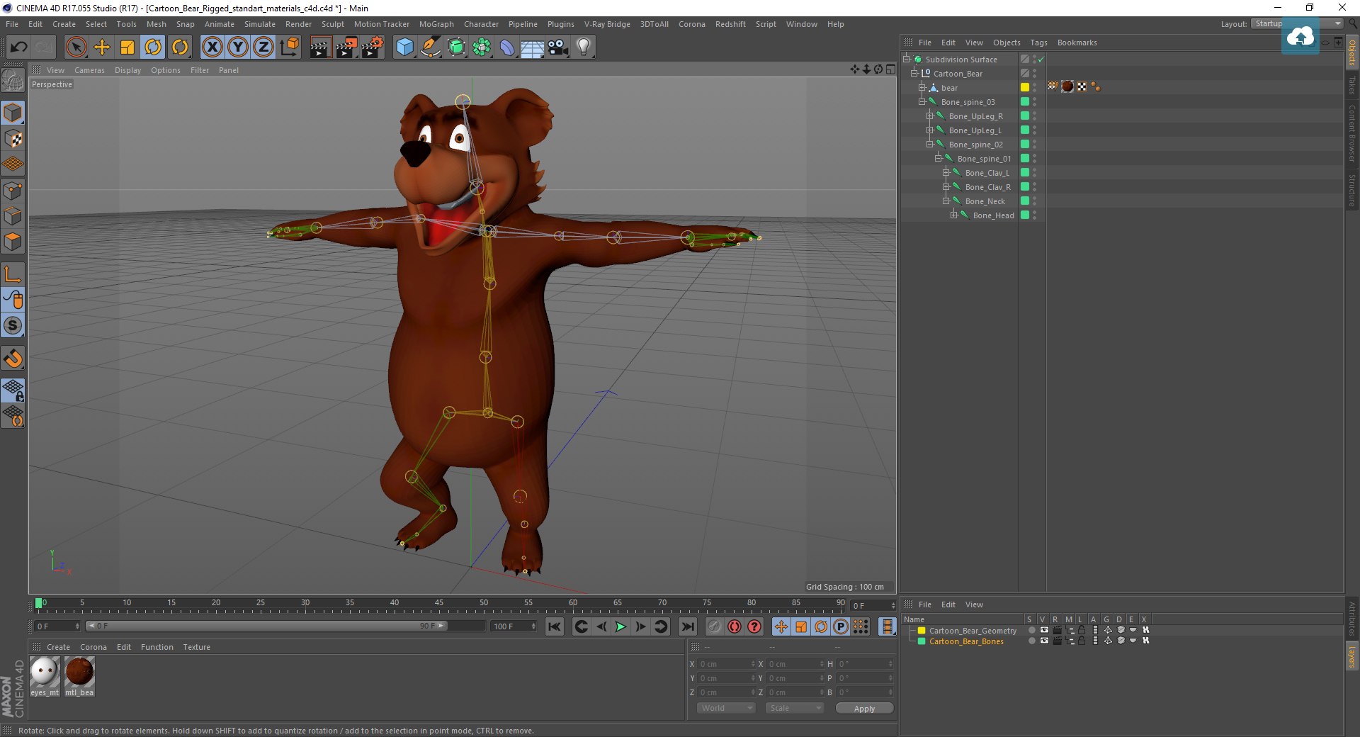 Cartoon bear rigged 3D model - TurboSquid 1493438