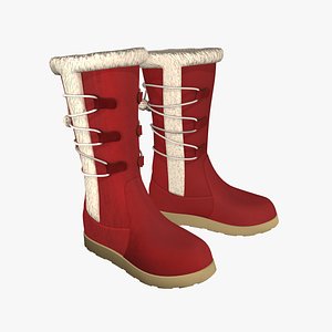 Womens Winter Lace Up Snow Boots With Fur 3D
