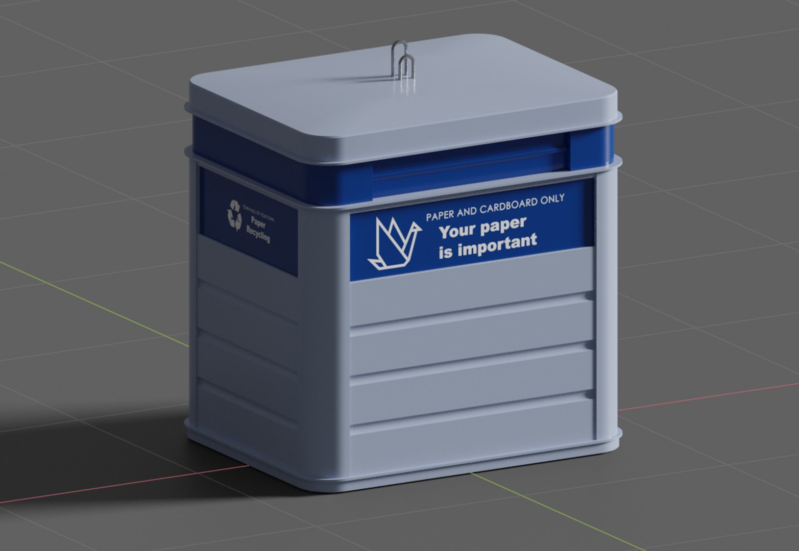Paper Recycling Container Pbr 3D Model TurboSquid 1455379