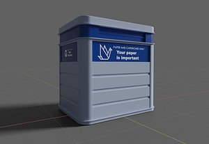 paper recycling container pbr 3D model