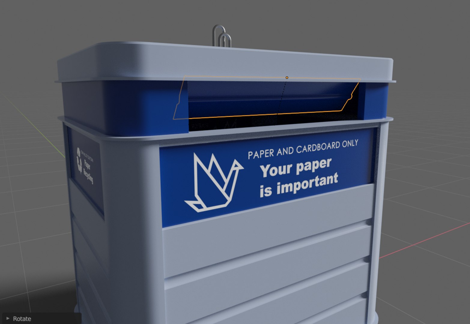 Paper Recycling Container Pbr 3D Model TurboSquid 1455379
