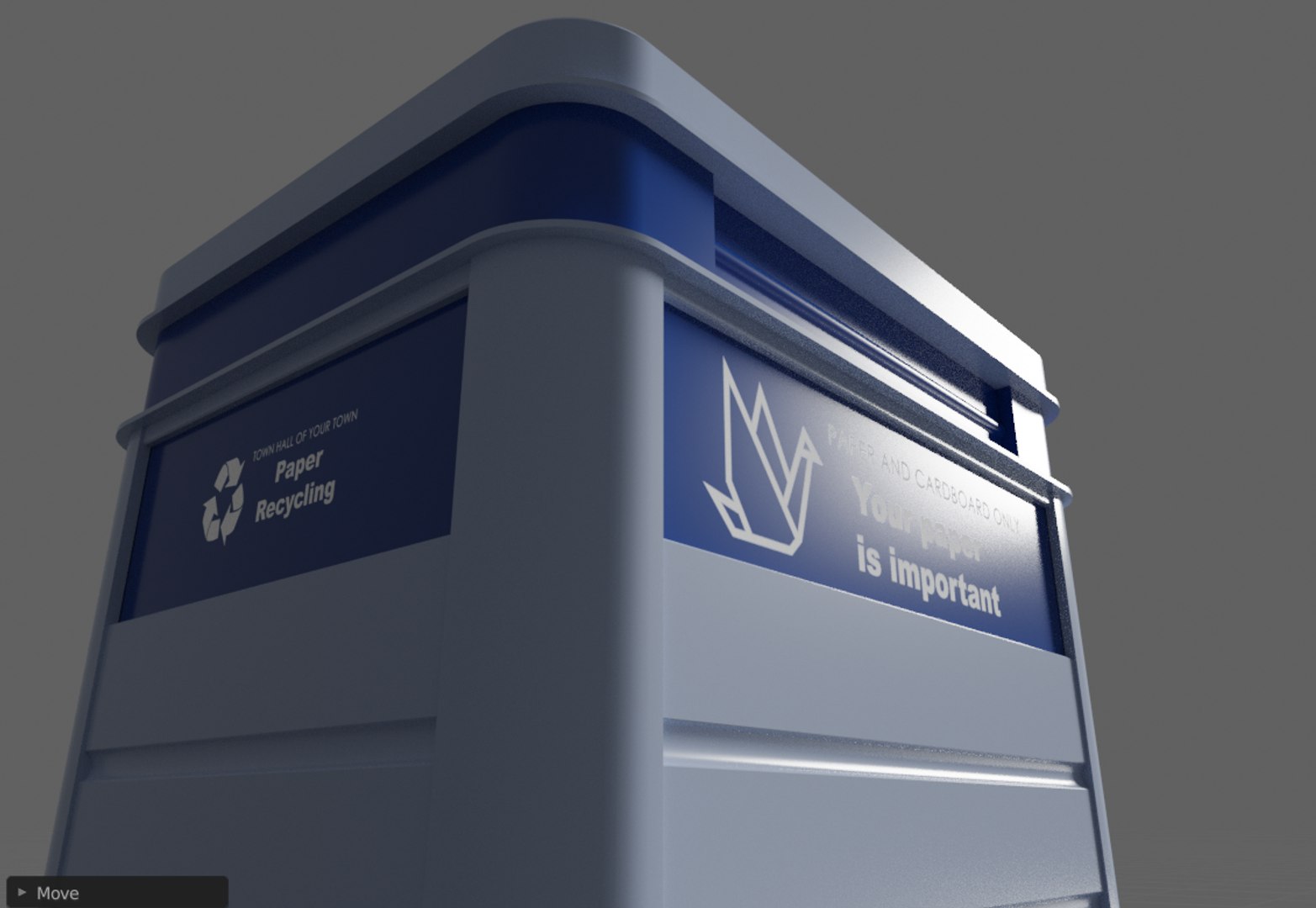 Paper Recycling Container Pbr 3D Model TurboSquid 1455379