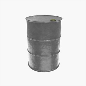 3D Industrial Steel Barrel - Stainless Steel Drum - Clean metal model