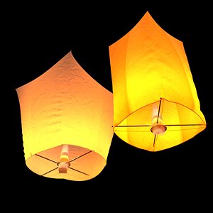 3D Chinese sky lantern model