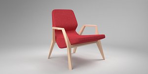 interior prostoria oblique red 3D