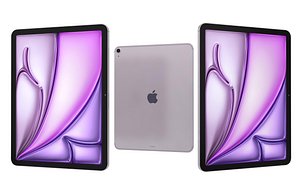 3D Apple iPad Air 13 2025 Purple Low Poly