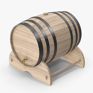3D Wooden Wine Barrel model