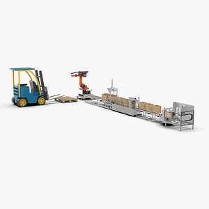 3D Automatic Carton Unpacking Packing and Palletizing Machine model