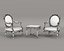 Mesa de centro y sillón de estilo europeo clásico 26