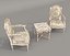 Mesa de centro y sillón de estilo europeo clásico 26