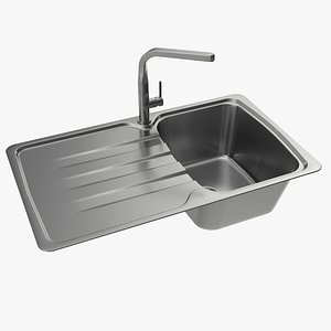 3D Kitchen Sink Faucet 04 stainless steel