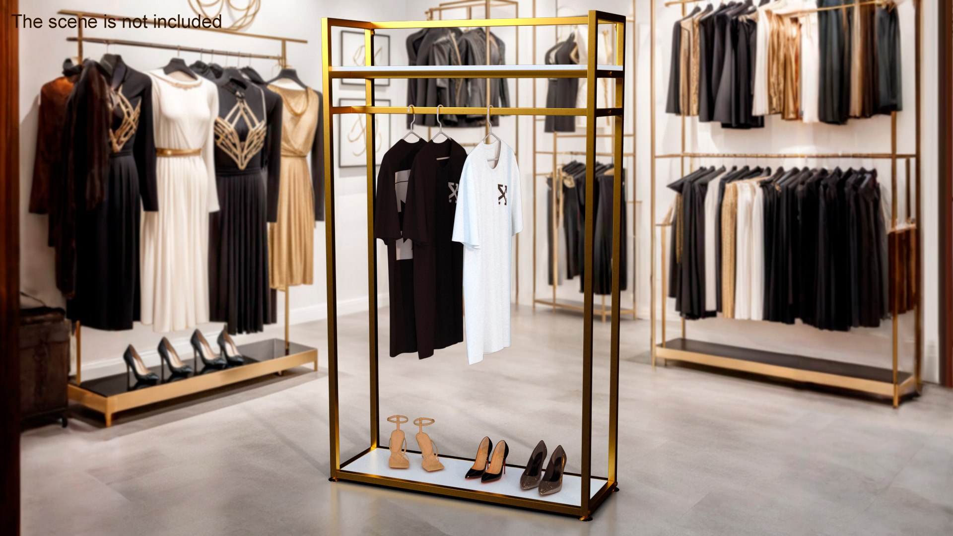 3D Golden Cloth Racks Collection - TurboSquid 2251324