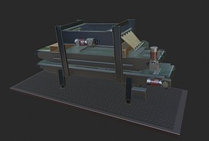 Double-Deck Side-Gripper Belt Conveyor with Gearmotors - Digital Twin