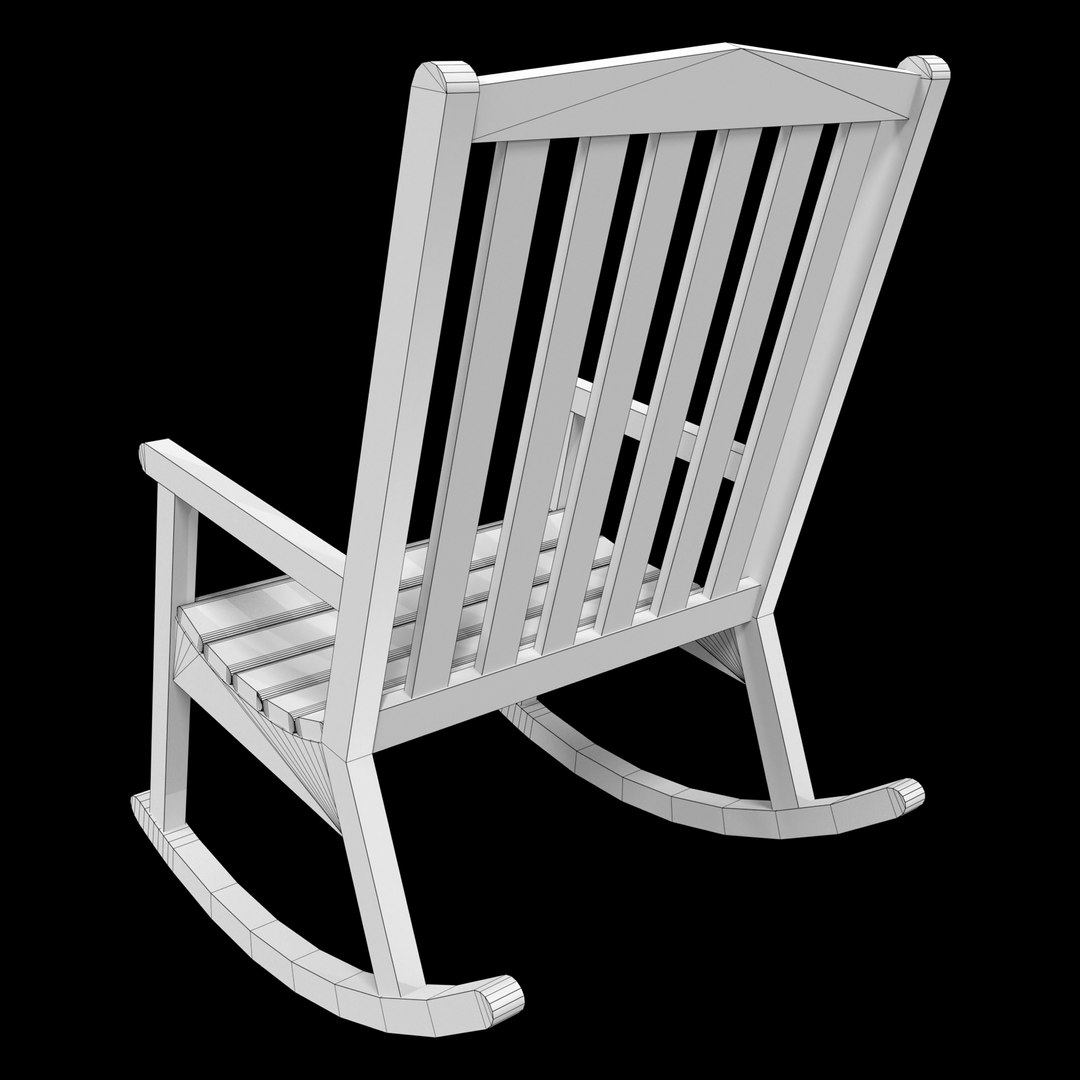3D Wooden Rocking Chair - TurboSquid 2254448