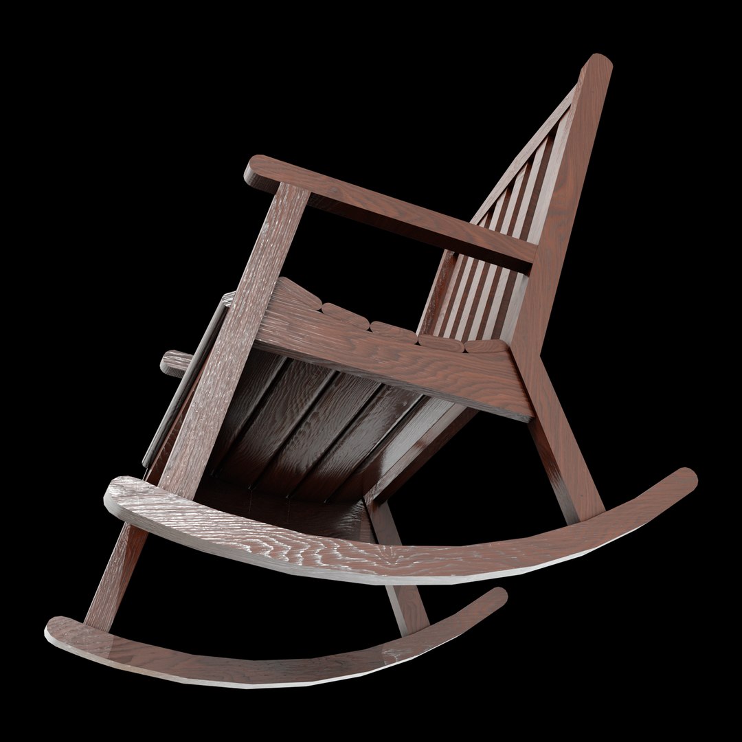 3D Wooden Rocking Chair - TurboSquid 2254448