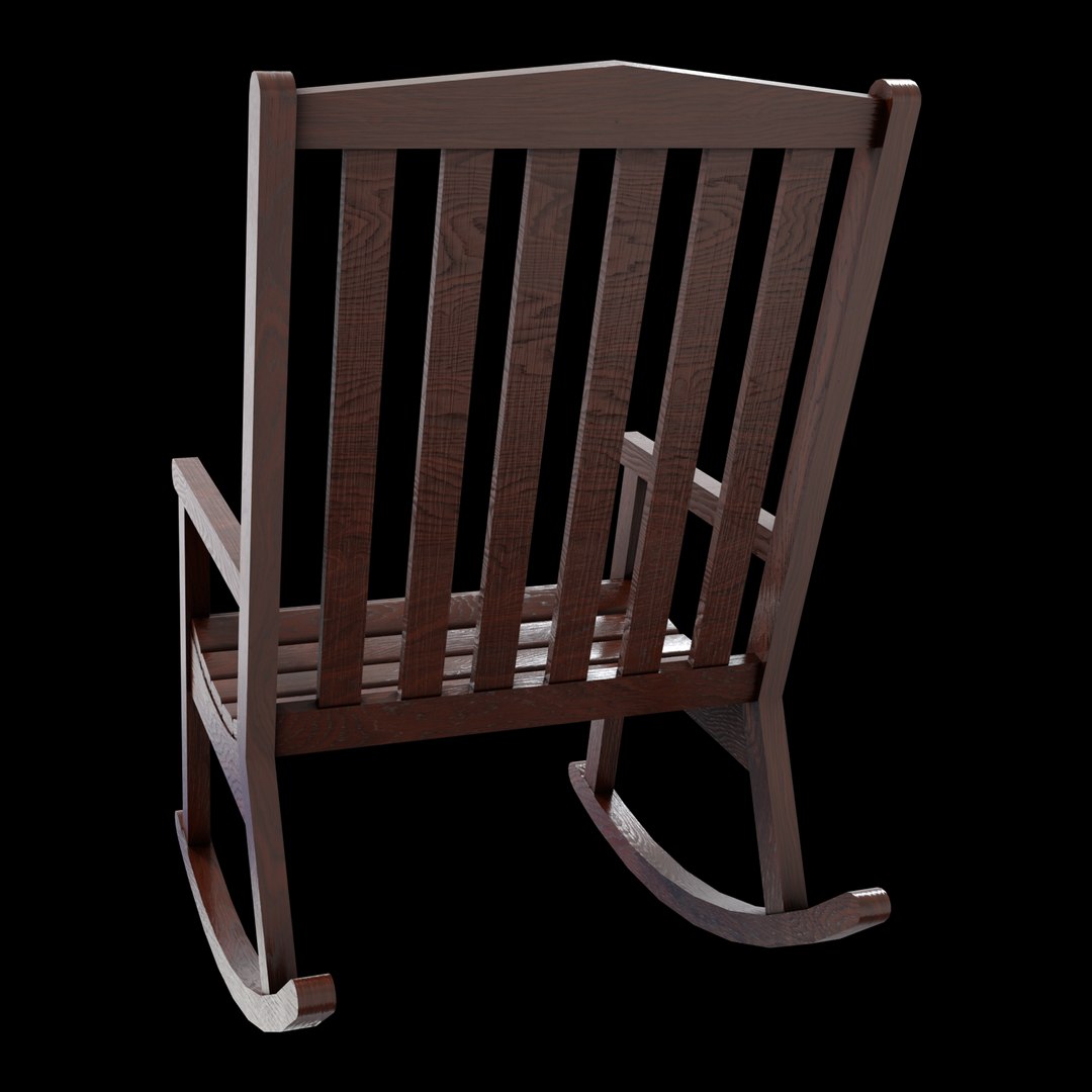 3D Wooden Rocking Chair - TurboSquid 2254448