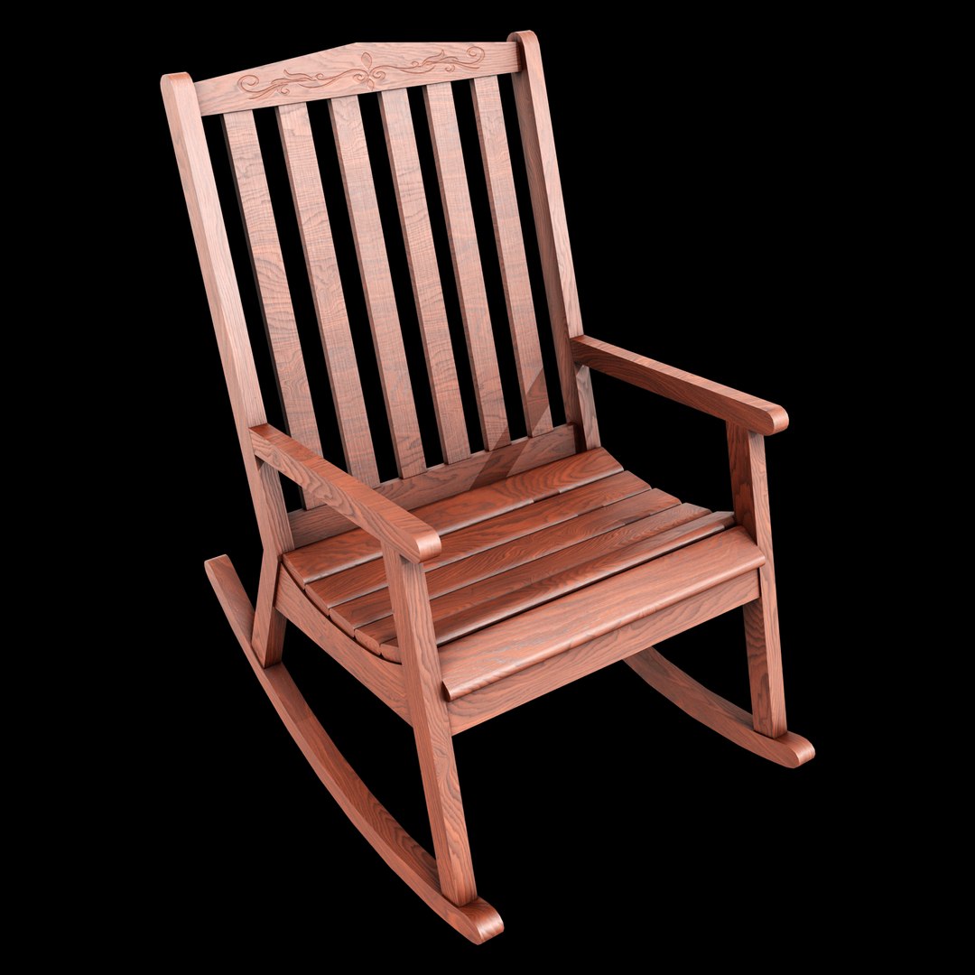 3D Wooden Rocking Chair - TurboSquid 2254448