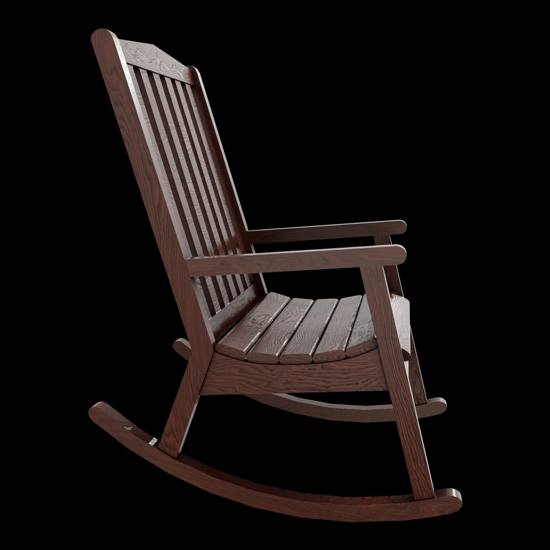3D Wooden Rocking Chair - TurboSquid 2254448