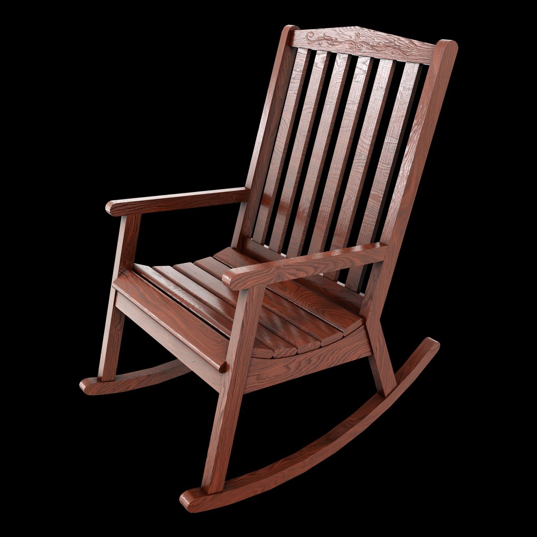 3D Wooden Rocking Chair - TurboSquid 2254448
