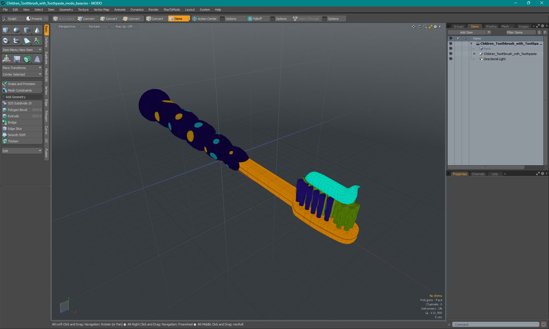 3D Children Toothbrush With Toothpaste Model - TurboSquid 2350495