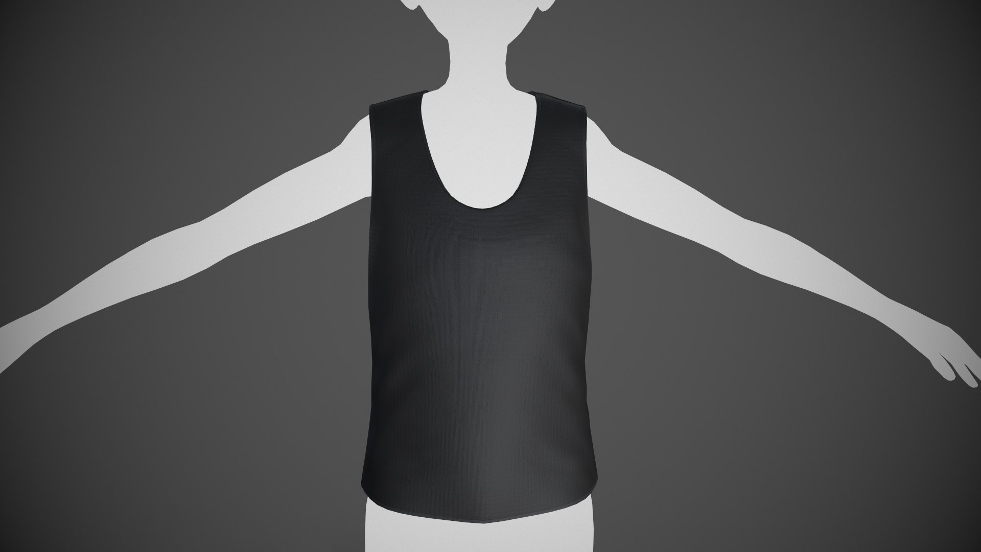 Black Tank Top 3D - TurboSquid 1986932