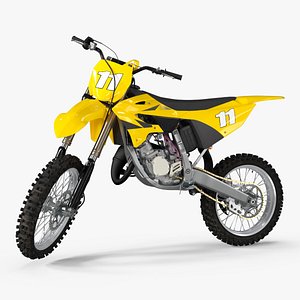 3D Motocross Motorcycle-Rigged model