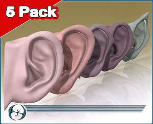 pack 5 ears 3d 3ds
