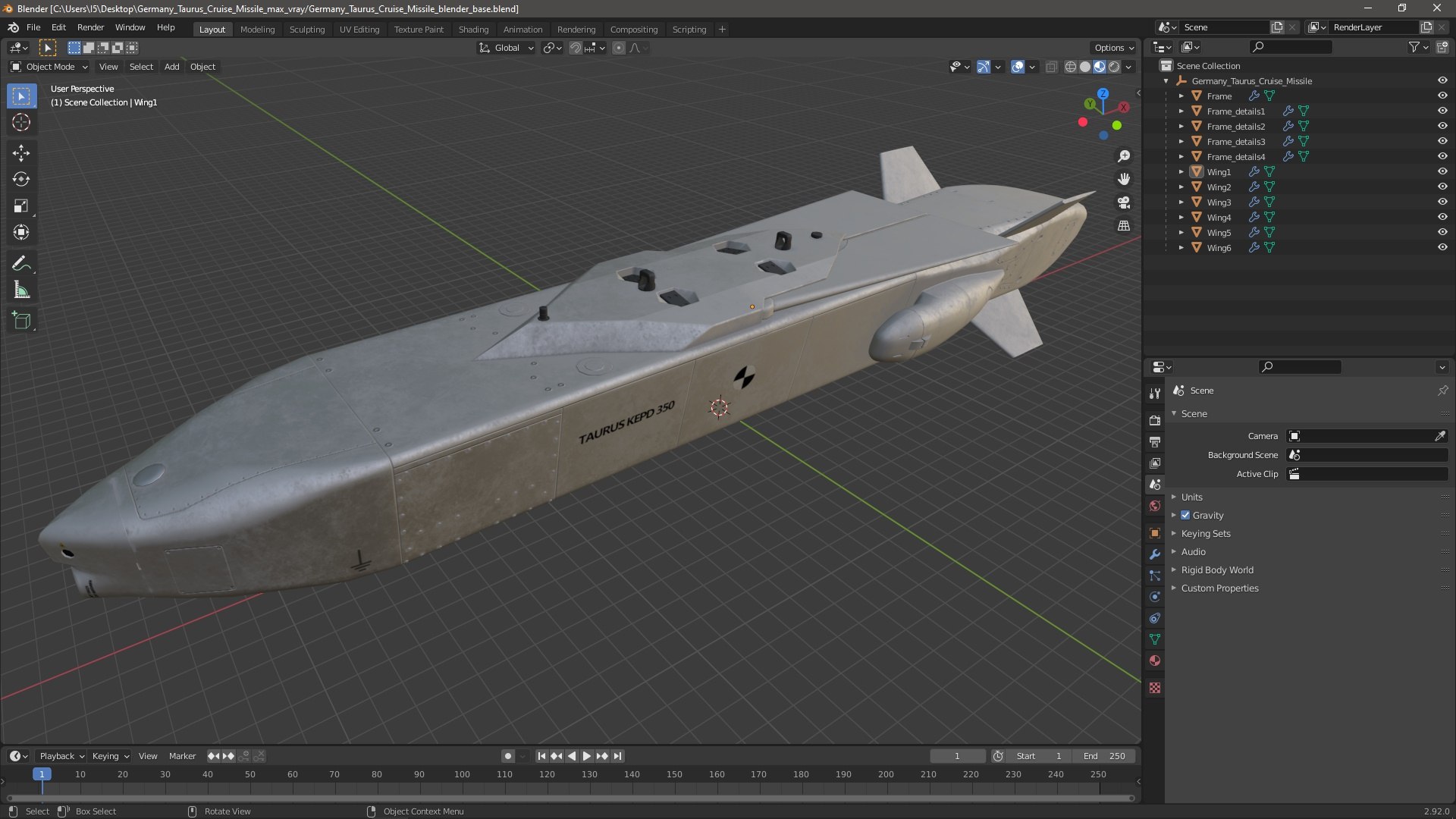 3D Germany Taurus Cruise Missile model https://p.turbosquid.com/ts-thumb/CN/hzmrZ7/dk/germanytauruscruisemissilemb3dmodel024/jpg/1708118645/1920x1080/fit_q87/731d58a8de610fab40c1bd46d5f7db4db811eddc/germanytauruscruisemissilemb3dmodel024.jpg