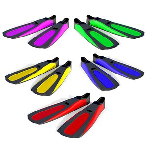 3D Dive Flippers Collection model