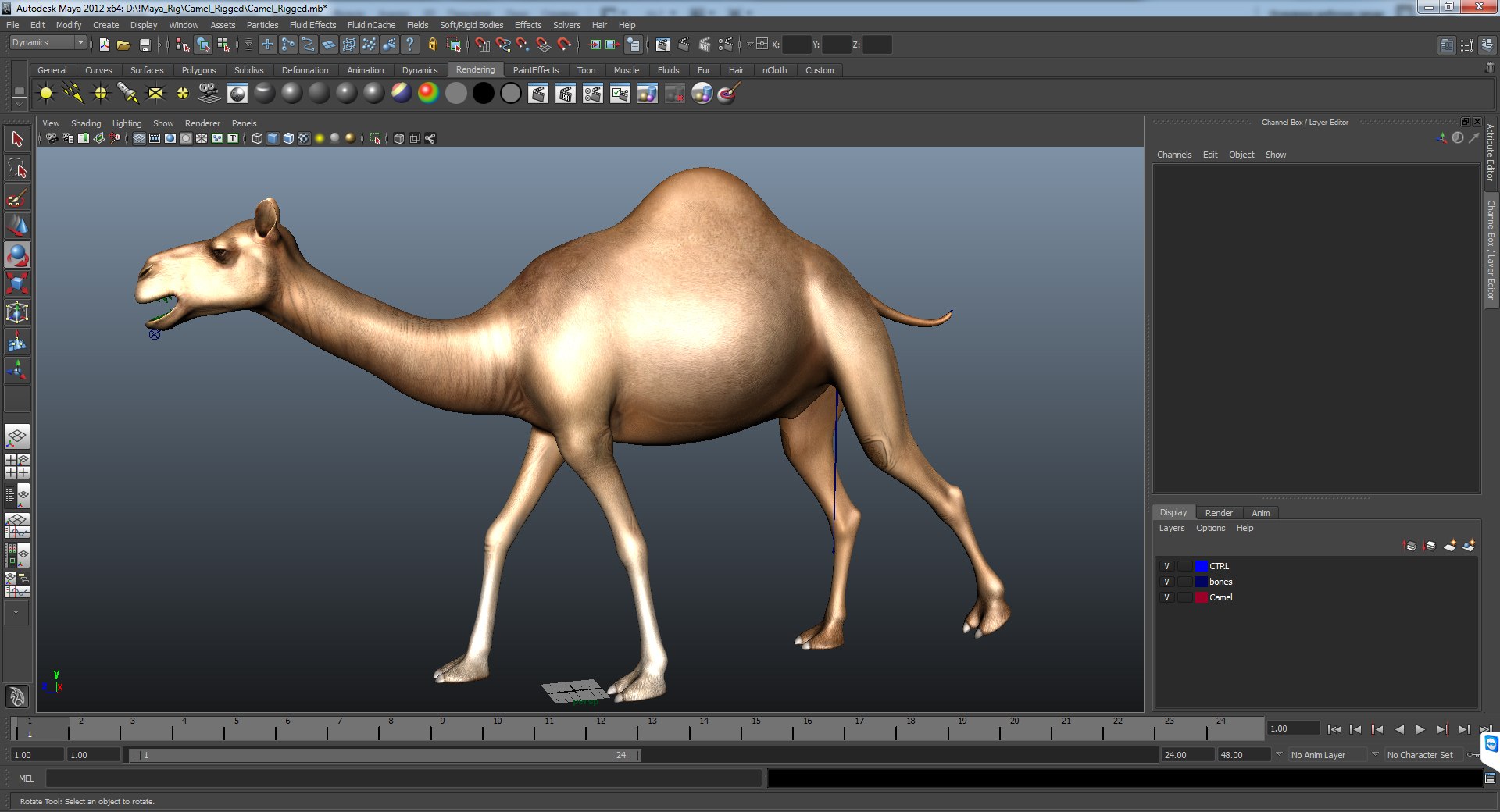 camel rigged 3d ma