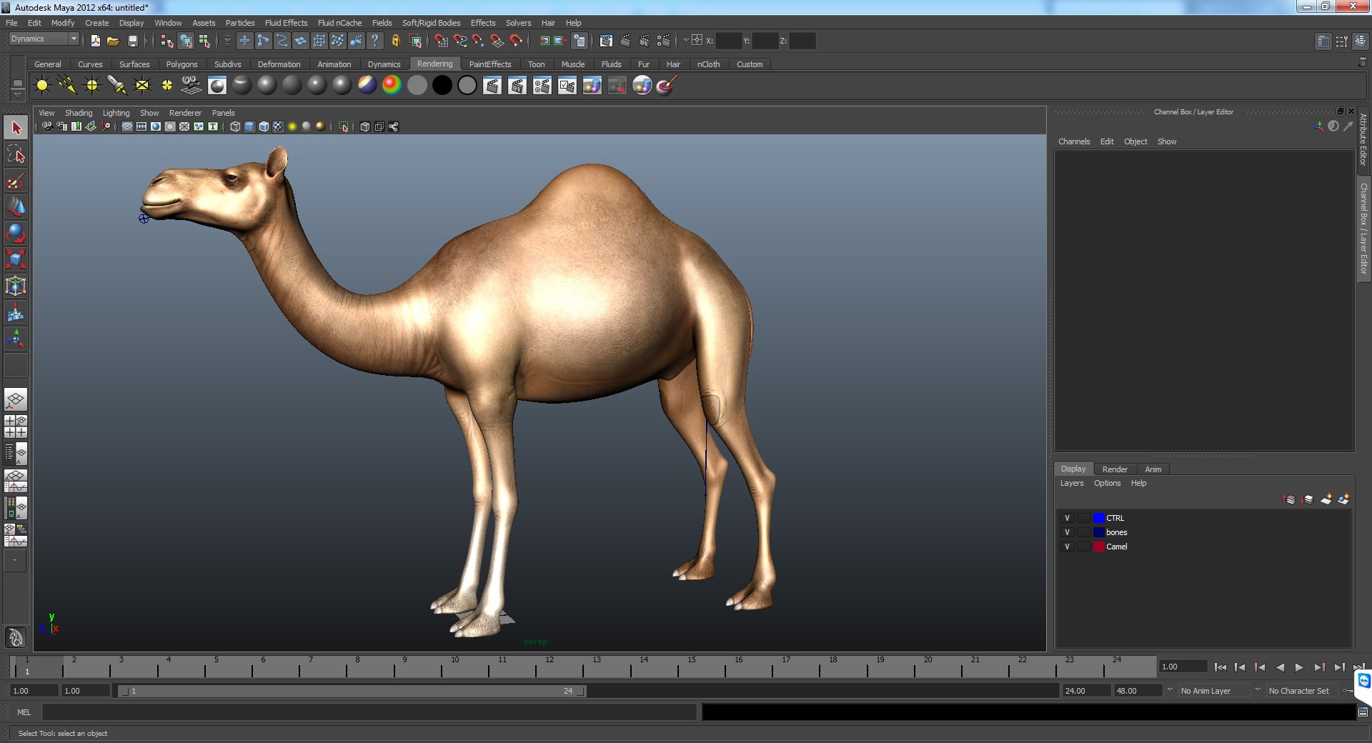 camel rigged 3d ma