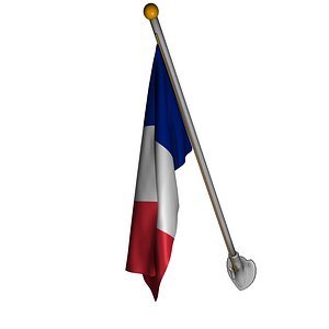 french flag pole 3d c4d