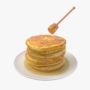 3D Pancakes with Honey