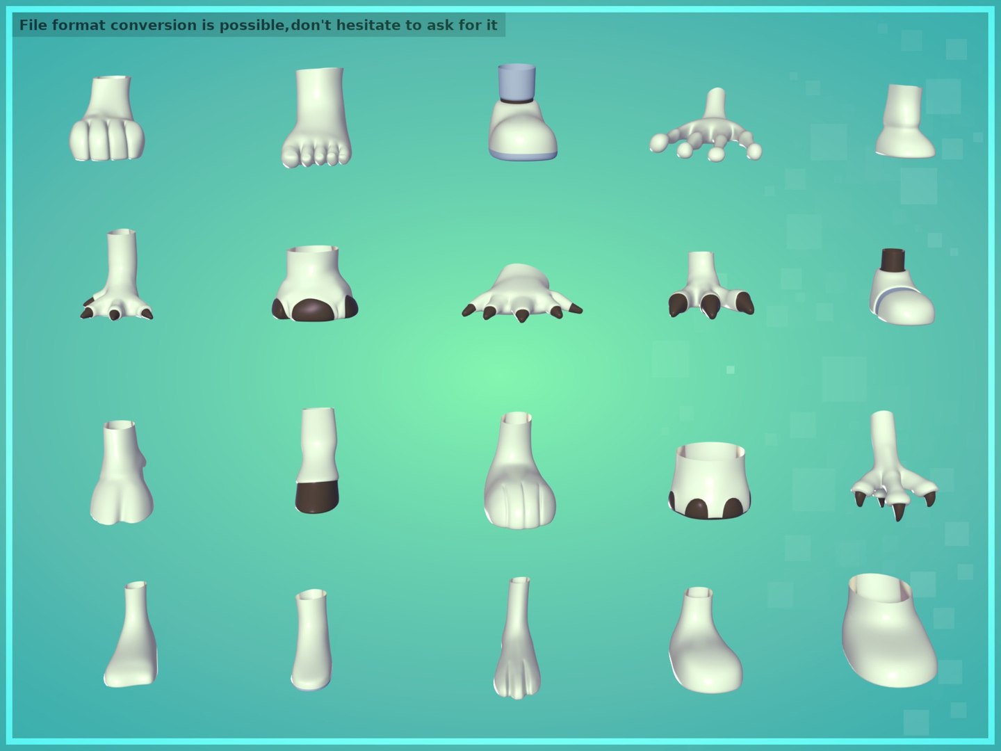 Cartoon Feet Pack model https://p.turbosquid.com/ts-thumb/CO/2fdINn/kA/preview/jpg/1663056068/1920x1080/fit_q87/bd8209dd11144b4ca2827b68b90c8eb0e7c92892/preview.jpg