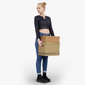 Moving Day With Style Office Casual Woman With Box