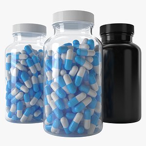 3D pills jar 300cc model
