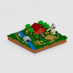 Farm Set Low-Poly 3D