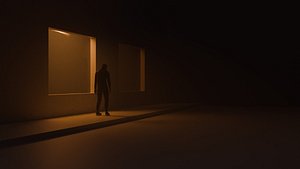 3D Minimalist Cinematic Architectural Scene model